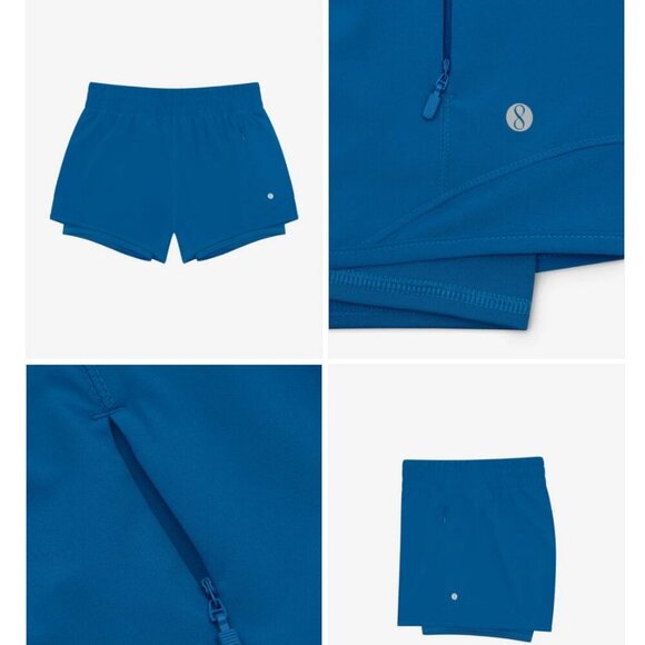 LAYER8 SZ XL Bright Blue Women's Circuit Short 2.0 Athletic Shorts w/Bike Liner - Picture 3 of 10